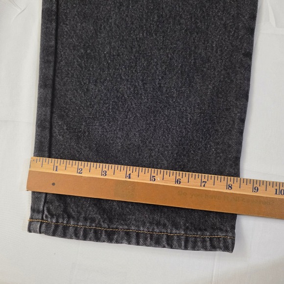 Vintage LL Bean Jeans Mens 35X31 Black‎ Denim Fleece Lined Straight Leg 90s - Picture 12 of 13